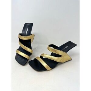 United Nude Loop Hi Gold Leather Suspension Heels 37